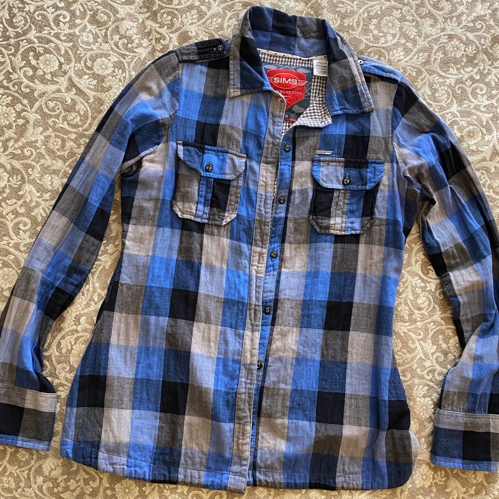 Vintage Sims Snowboard Button Down Top